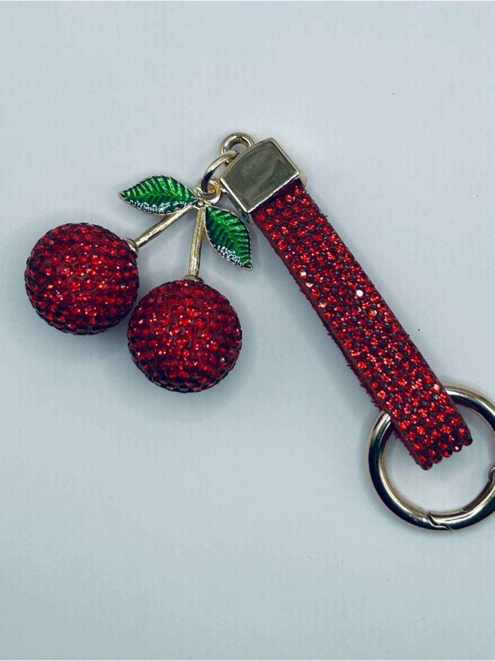 $15 or 2/$20 Red Crystal Cherry Bag charm keychain